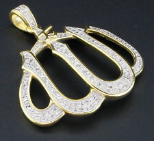 Custom Diamond Allah Arabic Islamic Pendant .925 Sterling Silver Charm 0.30 Ct.