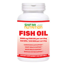 Halal Omega 3 Fish Oil Softgels | 2000mg, 50 Servings | SHIFAA NUTRITION