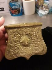 VTG OTTOMAN TURKISH ISLAMIC ORNATE BRASS POWDER CARTRIDGE BOX AMMO BOX #3 as is
