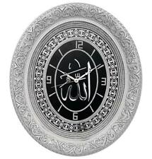 Modefa Turkish Islamic Decor Large Oval Wall Clock | Allah 52 x 60cm Silver 1030