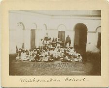 Muslim school boys in classroom teachers rare antique photo India