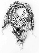 Black and White Palestinian Arab Muslim Islam Prayer Shawl Arafat Head Scarf 