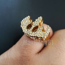 STAINLESS STEEL HIP HOP ICED BLING ALLAH MUSLIM PINKY FASHION RING SIZE 8~12 S3