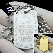 20-30"MEN Stainless Steel 2.5mm Gold/Silver Bead Chain Muslim Allah Pendant*P113
