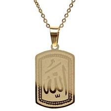 18k Gold Plated Allah Necklace Chain Islamic Arabic Muslim God Islam Gift Art 