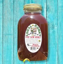 RAW HONEY WILDFLOWER 5 LB 100% PURE LOCAL NJ/NY USA Glass Jar