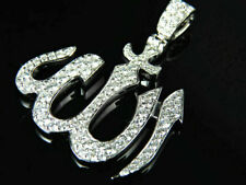 2.50Ct Round Cut VVS1 Diamond Allah Arabic Islamic Pendant 14K White Gold Finish