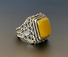 Islamic Silver Yemen agate engrave aqeeq aqiq men Ring