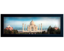 Framed Canvas: 18x7 Contemporary Panoramic View of Taj Mahal -Islamic Art/Decor