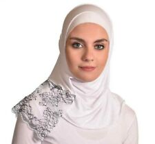 AL- Amira hijab-Women Muslim Cotton Scarf Ameera Hijab Islamic White