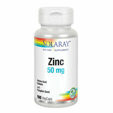 Solaray Zinc 50 mg 100 VegCaps, Immune Support, Vegan, Halal, Fast FREE Shipping