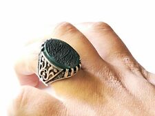 Islamic Silver Yemen Yemani agate engrave aqeeq aqiq men Ring