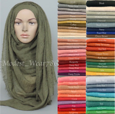 Premium Cotton Viscose Maxi Crinkle Hijab Scarf Shawl Islam Muslim 180x100cm