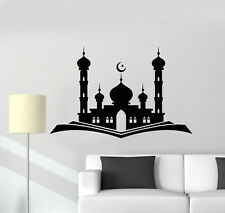 Vinyl Wall Decal Mosque Muslim Silhouette Architecture Book Stickers (g1363)