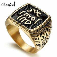 MENDEL Mens Allah Arab Arabic Muslim Islamic Islam Ring Gold For Men Size 7-15