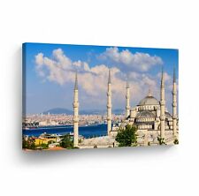 Islamic Wall Art Blue Mosque and the Clouds in Istanbul Canvas Print Home Decor