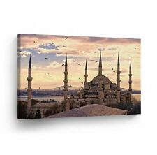 Islamic Wall Home Decor Art Blue Mosque Istanbul Canvas Print