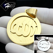 MEN Stainless Steel Silver/Gold Muslim Allah Plain Round Charm Pendant*GP78