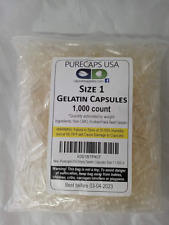 PurecapsUSA – Empty Clear Gelatin Capsules - Fast 1000 Count (Pack of 1) 