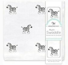 Amazing Baby Muslim Swaddle Blanket Premium Cotton Breathable Zebra
