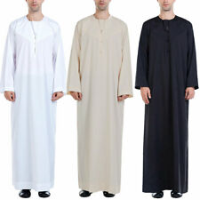 Men Muslim Islamic Abaya Robe Thobe Saudi Arab Dishdasha Kaftan Maxi Tunic Dress
