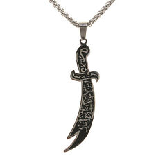 Silver Still Imam Ali Sword Zulfiqar Zulfikar Necklace Chain Islamic Muslim Art