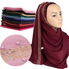  Diamond Chiffon Women Long Hijab Scarf Muslim Lady Hijab 