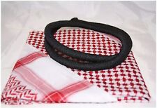 Red/White w/Agal Palestinian Arab Muslim Islam Prayer Shawl Arafat Head Scarf 