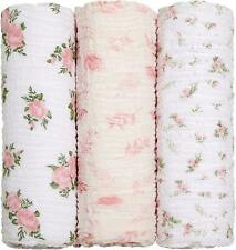 3 Pack Bamboo Muslim Baby Swaddle Blanket, Soft Silky Swaddling Blankets Wrap