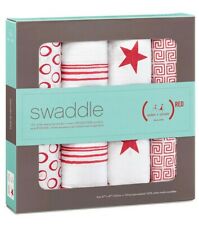 NWT ADEN + ANAIS RED ESPECIAL EDITION PACK/4 COTTON MUSLIM CLASSIC SWADDLE 
