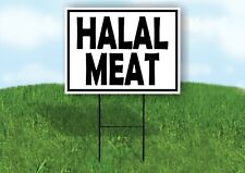 HALAL MEAT BLACK BORDER Yard Sign with Stand LAWN SIGN