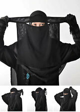 One Layer Niqab Muslim Middle East Arab veil Face cover Black Korean Chiffon.
