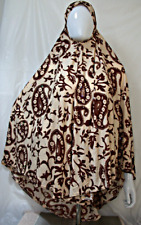 Long Amira Khimar One Piece Headscarf Hijab Muslim Women Overhead Brown Paisley
