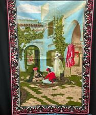 Vintage Men Playing Checkers Wall Tapestry Hanging Turkish Muslim Guney Sanayi 
