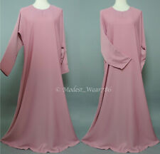 Dubai Abaya Classic Everyday Muslim Women Dress Nida Soft Pink