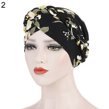 Muslim_Women Braid Head Wrap Hijab Hair Turban Hat Cover​ Care Chemo Cap_ Floral