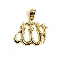 New 14K Yellow Gold Allah Islamic God Pendant Charm religious fine jewelry 2.6g